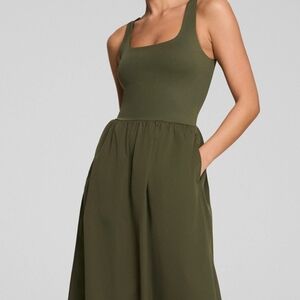 SPANX Olive Green Midi Dress